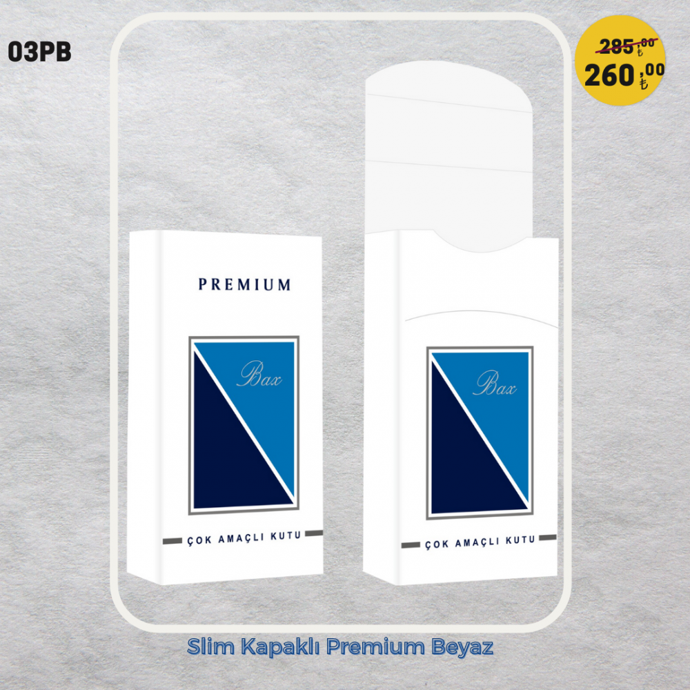 Slim Kapaklı Premium Beyaz